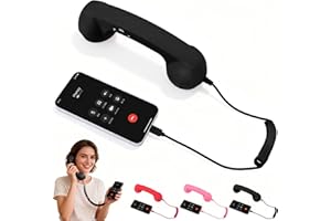 BCBU Retro Phone Handset,2026 New Retro Style Type-C Phone Handset,Type-C Retro Telephone Wired Handsets Style Landline Handle Receiver for Cell Mobile Video Conferences,Calls,Meetings (Black)