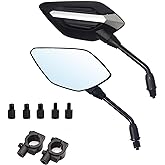 Mamiko 8MM Motorcycle Mirrors Universal for 7/8"Handlebars Bike Mirror Compatible with ATV Snowmobile Scooter Moped Dirt Bike Sportsman - Convex Mirrors