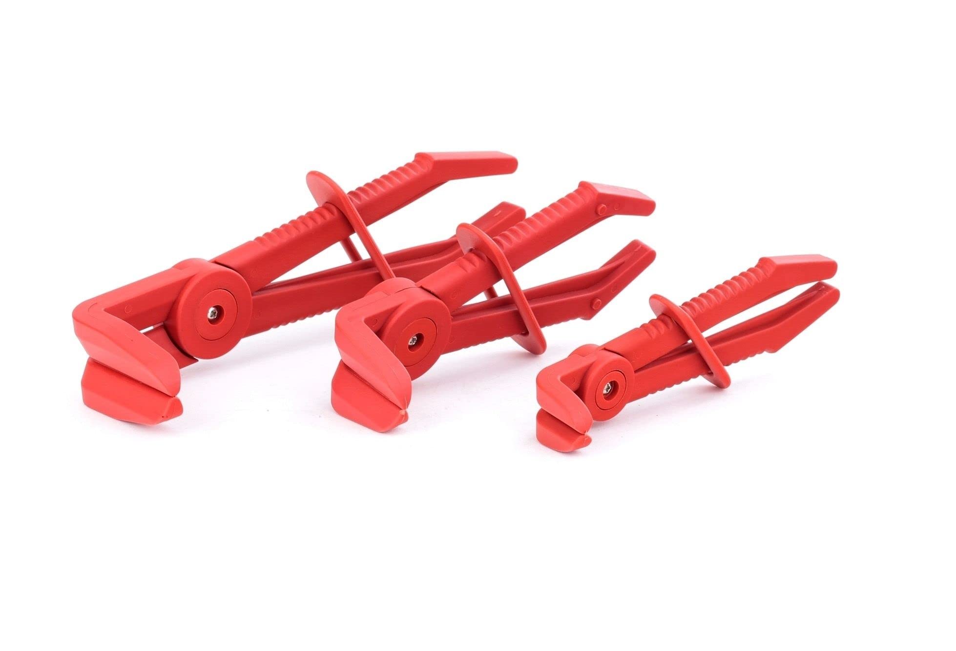 Yato Professional Hose Clamp Pliers Set: Curved, Angled, 13mm, 17mm, 32mm, Red, Non-Cutting, Low Weight, Highly Visible