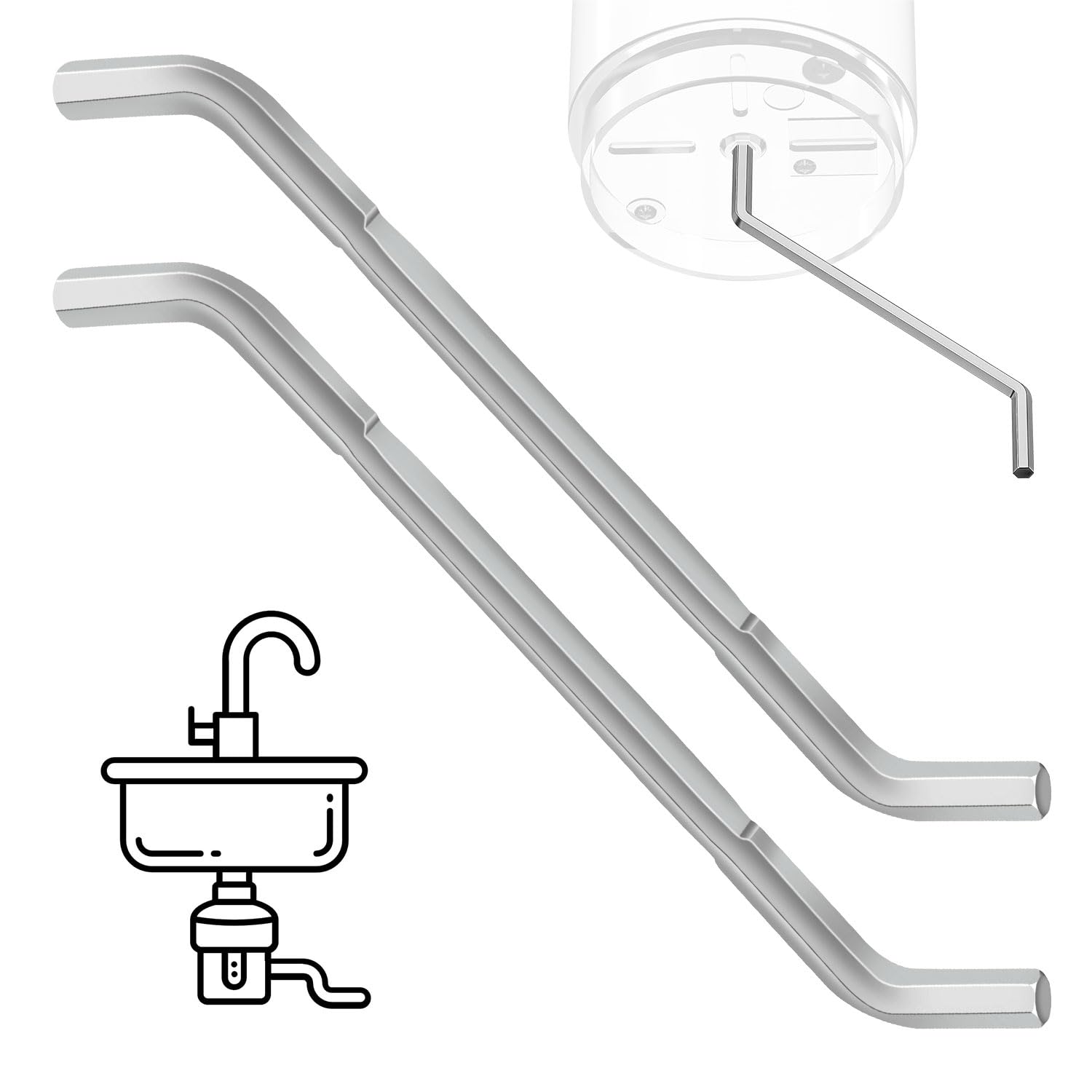 Haiouus WRN-00 Jam-Buster Wrench Compatible with InSinkErator Fits Food Waste Disposal, Silver (2)