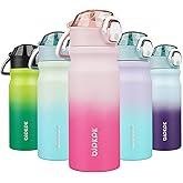 BJPKPK 18oz Insulated Water Bottle with Straw Stainless Steel Double Wall Water Bottles BPA Free Leak Proof Thermal Flask with Lockable Flip Lid and Soft Silicone Spout,Cherry Blossom