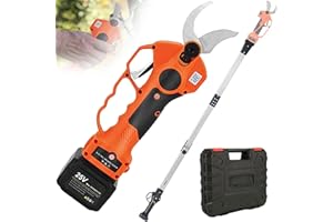 Cordless Electric Pruning Shears - 25v Professional Tree Branch Pruner Lithium Battery Powered, Foot High Reach Extension Pol