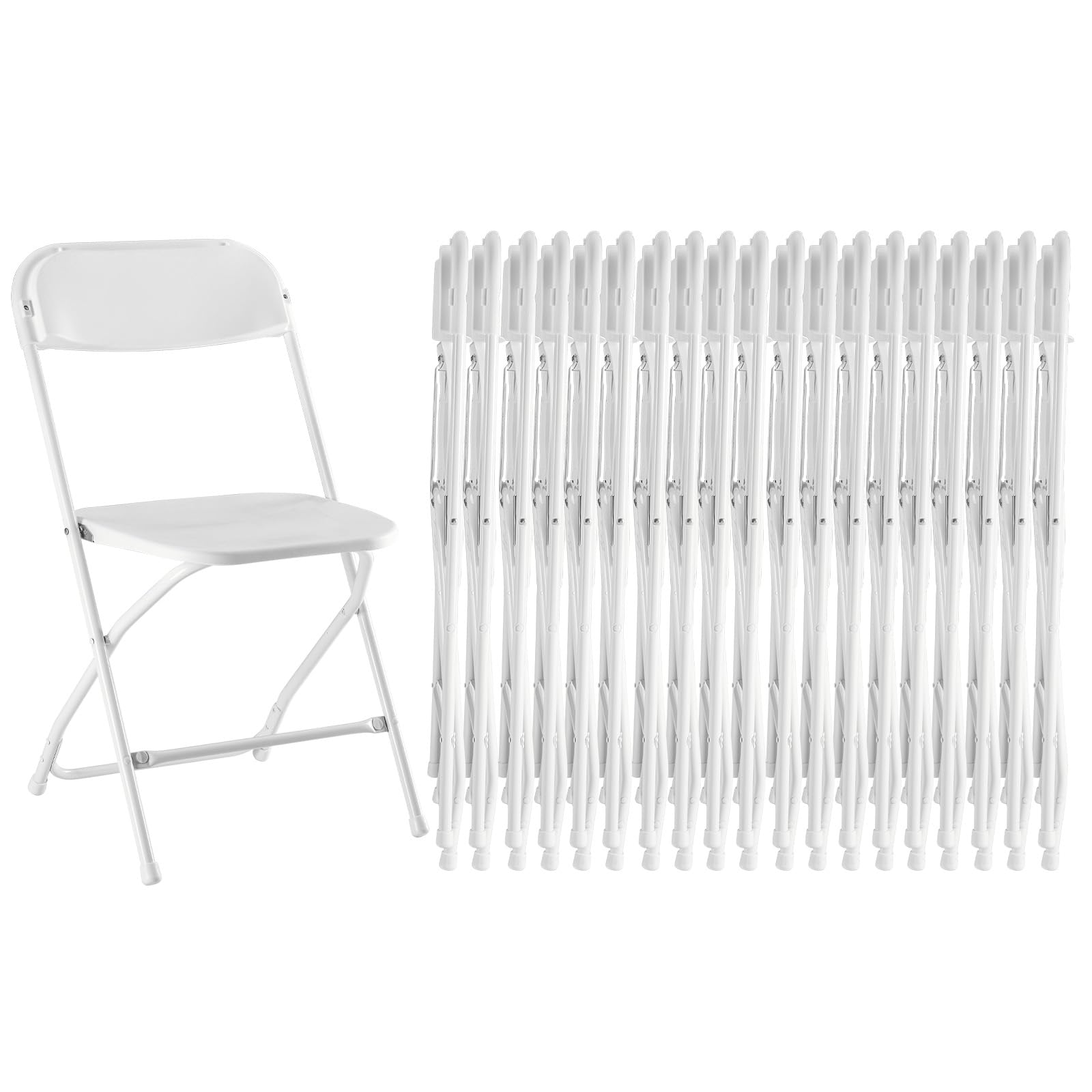 Photo 1 of ***MISSING 5***
Sweetcrispy Folding Chair 20 Pack, Plastic Foldable Chairs with 330-Pound Capacity, Sturdy Metal Portable Chair, Easy to Use and Store, Outdoor and Indoor, for Home, Office, Party, Comfy, White