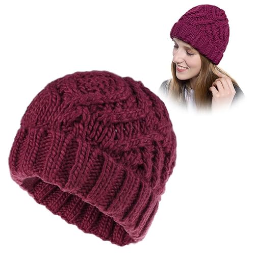 Women Beanie Hats Knitted Skull Cap, Slouchy Beanies for Women Thick Knit  Warm Winter Hats for Cold Weather Wine Red in Bahrain Whizz