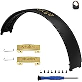 Studio 3 Replacement Headband & Hinge Replacement for Beats Studio3 Headphone,Durable Parts Accessories Repair Kit Set(Black Gold)