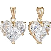 Beebeecraft 1 Box 4Pcs Cubic Zirconia Heart Charms 18K Gold Plated 18K Gold Plated Cubic Zirconia Love Pendant Charms with Hole for Jewellery Making Necklace Bracelet DIY Crafts