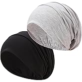JarseHera 2PCS Cotton Slouchy Beanie Chemo Headwear Soft Slouch Cancer Caps Hats Head Cover for Hair Loss