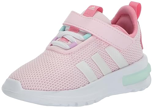 adidas Racer TR23 Elastic Lace Sneaker, Clear Pink/Zero Metallic/Bliss Pink, 6 US Unisex Big Kid