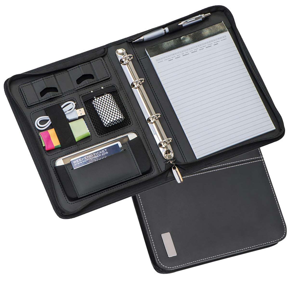 creativgravur CrisMa Ring Binder Writing Case A5 Bonded Leather (Bonded Leather) Finished With Cow Book Insert