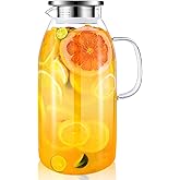 Glass Pitcher, veecom 105 Oz Large Glass Water Pitcher with Handle and Lid, Pitchers for Drinks, Iced Tea Pitcher for Fridge, Lemonade Juice Jugs