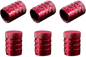 JUSTTOP 6 PCS Car Tire Valve Stem Caps, Anodized Aluminum Corrosion Resistant Wheel Stem Valve Dust Caps, Tyre Stem Air Caps 