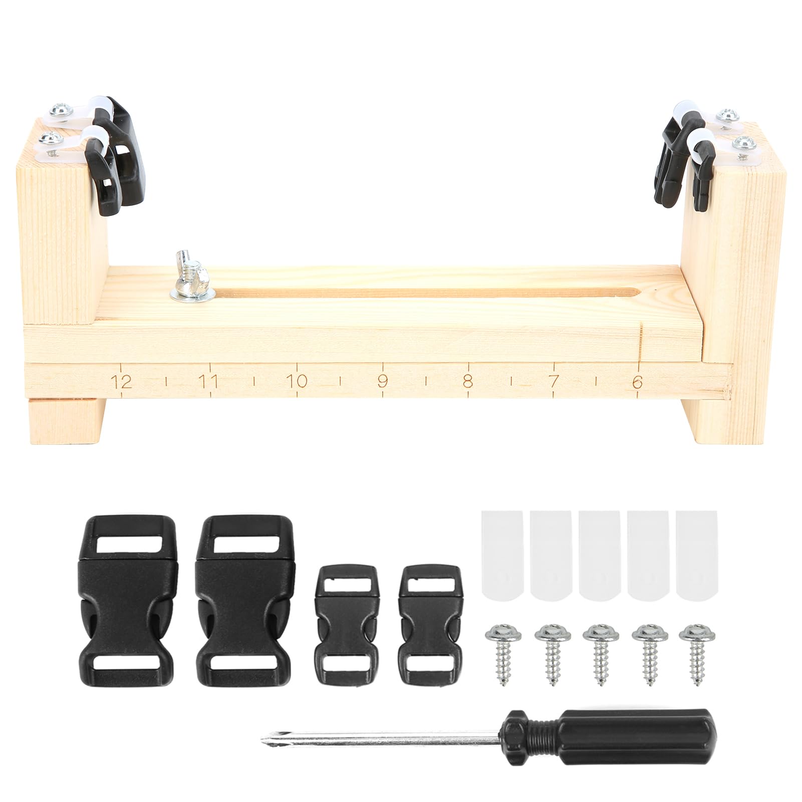 Bracelet Kit,Wood Paracord Jig Bracelet Wristband Maker Adjustable Paracord Jig Bracelet Maker with Quick Release Buckles Paracord Braiding Weaving Craft Tool Kit,8.7x3.5x2.0inch