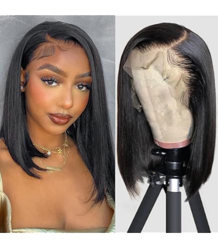 Amazon.com : Wear and Go Glueless Bob Wigs Human Hair Pre  display picture 3