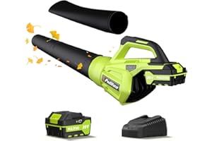 PULITUO Leaf Blower 20V Leaf Blower Cordless with 4.0Ah Battery and Charger, High Power 400 CFM Electric Leaf Blower, Lightweight Handheld Cordless Blower for Lawn Care Yard Patio Garden Leaves Dust (Green)