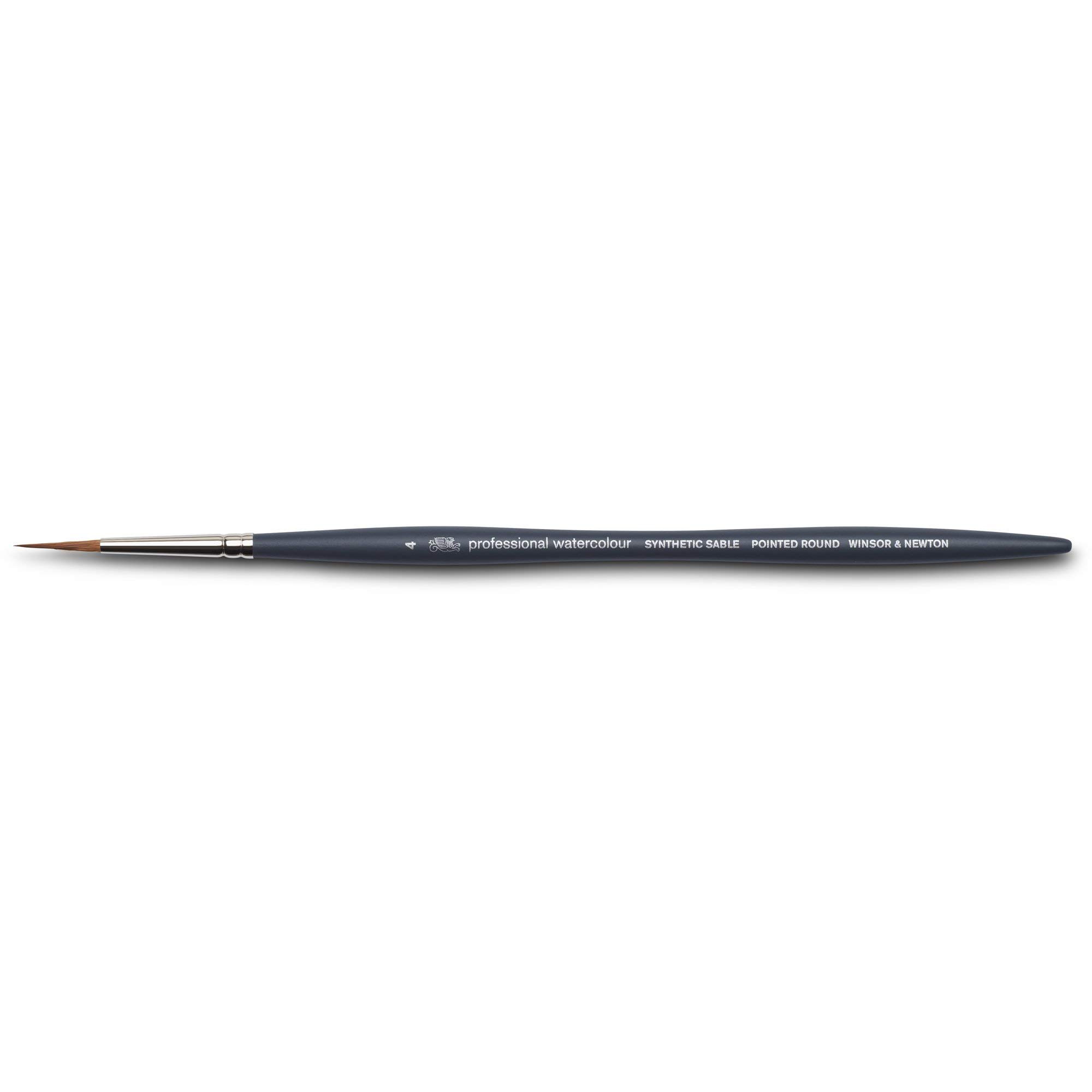 Winsor & Newton Professional Watercolour Brush, Synthetic, Gray, Nr. 4-Rundpinsel-Spitz