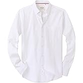 Alimens & Gentle Mens Solid Oxford Shirt Long Sleeve Dress Shirt Work Casual Button Down Shirts with Pocket
