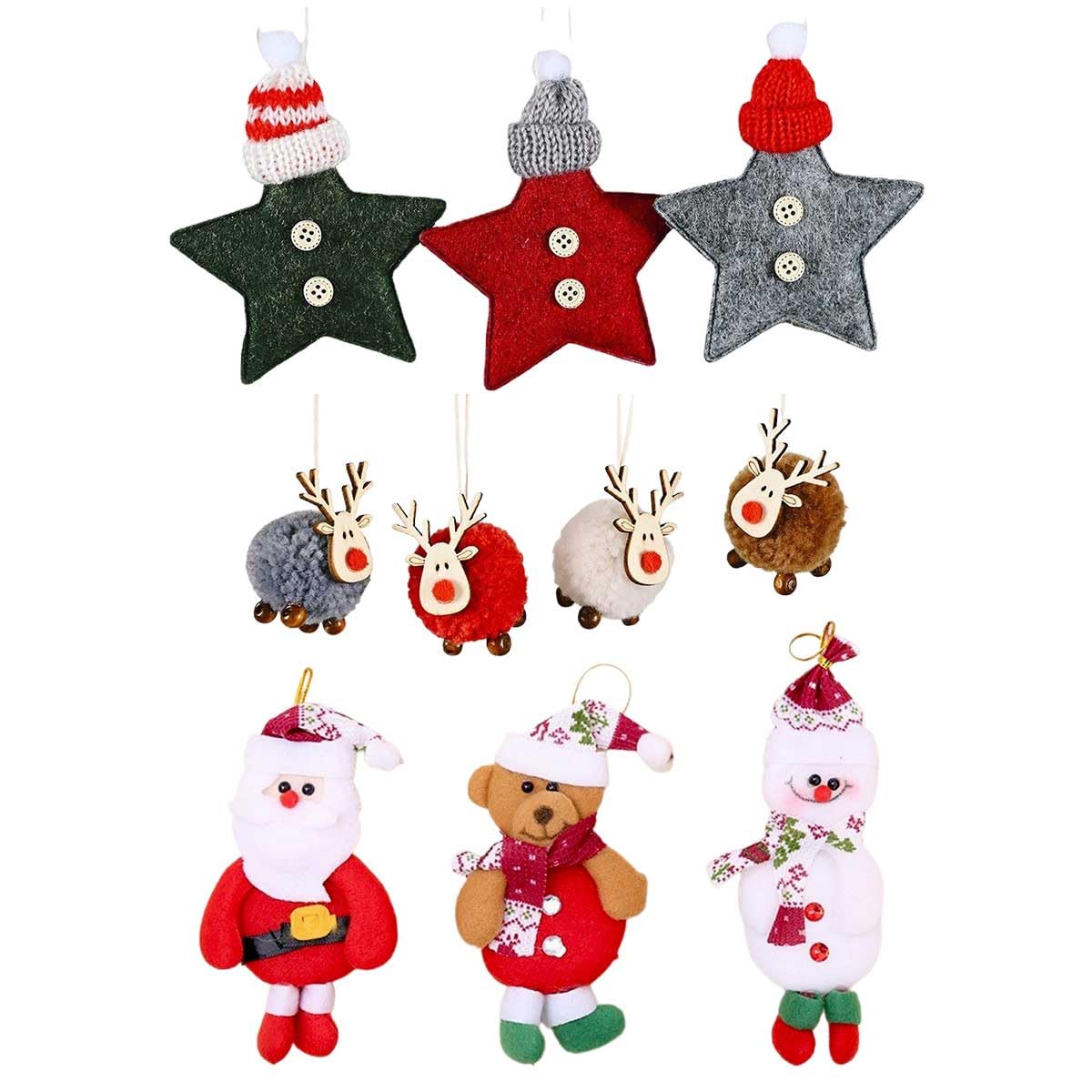 iikuru ya188 Christmas Ornaments Set, Christmas Tree, Ornament, Tree, Decoration, Santa Claus, Interior, Decoration, Set of 10