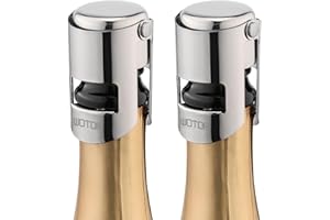 WOTOR Champagne Stoppers with Stainless Steel Champagne Bottle Stopper with Food Grade Silicone Reusable Champagne Cork, Save