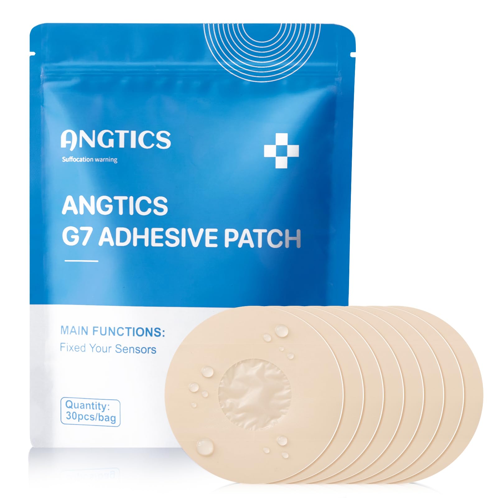 Photo 1 of ANGTICS Dexcom G7 Over Patches Waterproof, 30PCS Cgm Sensor Patch Stelo Adhesive Patches G7 Overpatch Full Cover Without Hole, 10+ Days Long Stay, Sensor is Not Included (Tan)