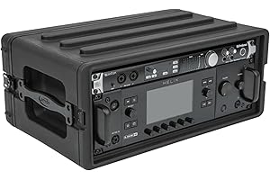 SKB 4U Shallow Roto Rack Case - Durable Polyethylene Gear Protector, Stackable, Waterproof with Twist Latches & Rubber Feet for Musicians, DJs, and A/V Equipment - Secure Transport & Storage Solution