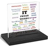 Motivational Office Gifts for Programmer, Positive Affirmation Gifts for Programmer, Modern Transparent Acrylic Desk Plaque with Funny Quotes, 10 x 10 x 1.5 cm,XXY83