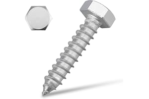 5/16" x 1-1/2" Hex Head Lag Screws Bolts 10 PCS, 304 Stainless Steel 18-8, Full Thread
