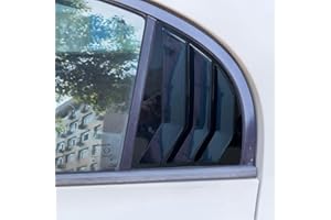 MUXEE 2Pcs Rear Side Window Louvers Air Vent Scoop Shades Cover Blinds Trim for Honda Civic 2006-2011 - ABS Bright Black Sport Interior Accessories