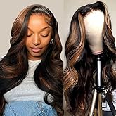 Highlight Ombre Lace Front Wig Human Hair Body Wave Lace Front Wigs Human Hair Pre Plucked 13x6 1B/30 HD Lace Frontal Highlight Wig 26 Inch Colored Balayage Wig 180 Density Glueless Wig for Women