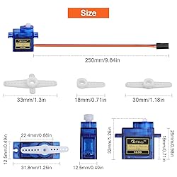 Beffkkip RC Servo 16Pcs SG90 9g Micro Servos Kit