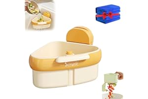 ACHUHE 2025 New Suction Cup Sink Corner Rack (Kitchen Sink Strainer Basket) (Automatic Dumping) (Space-Saving Corner Design) (Simple Kitchen Organization Rack) Corner Sink Catcher for Food Waste (Yellow)