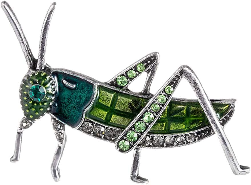 Brooches Pins Women Locust Grasshopper Rhinestone Inlaid Insect Brooch Pin Bag Jacket Decor