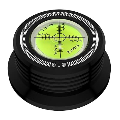 Viborg LP528B Record Weight Phono LP Disc Stabilizer, Black 50Hz Turntable Level, 280G (9.9 OZ) HiFi 3 in 1 Vinyl Clamp Strobe Speed Record Puck with Bubble Leveling (50Hz, Black)