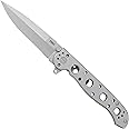 CRKT M16-03SS EDC Folding Pocket Knife: Sandvik Frame Lock, 4-Position Pocket Clip Bead Blast Blade, Stainless Steel Handle
