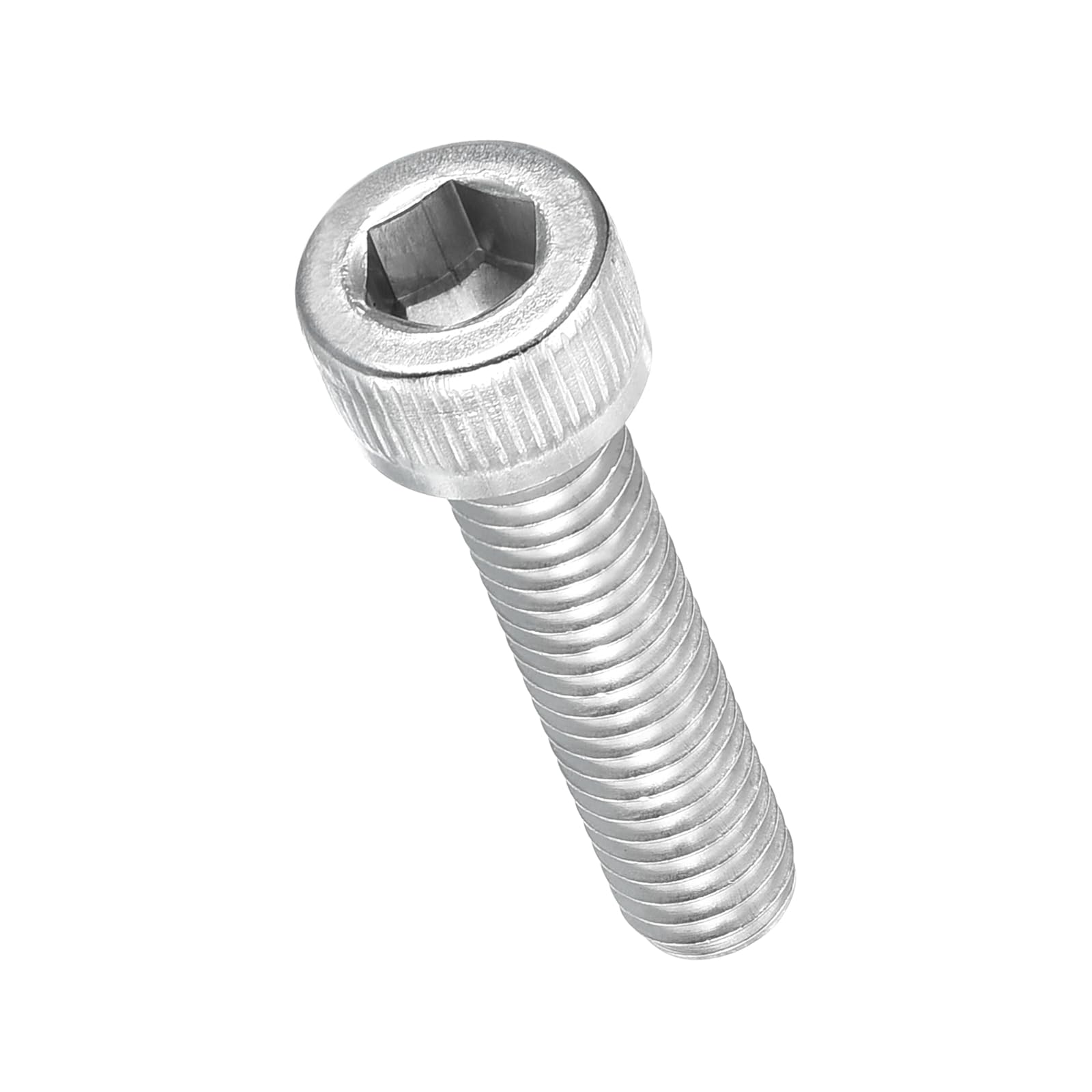 METALLIXITY Socket Head Cap Screw(M6-1x25mm)50Pcs, 304 Stainless Steel Allen Socket Drive Metric - Machine Internal Hex Screw UNC Coarse Thread, Silver Tone
