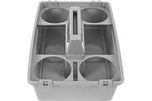 TOMETURE Large Plastic Handheld Cleaning Basket with Handle and 2 Compartments, Multipurpose Storage