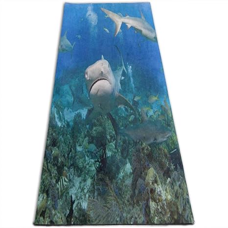 Amazon.com : REDCAR Tiger Shark from Coral Reef Yoga Mat-All ...