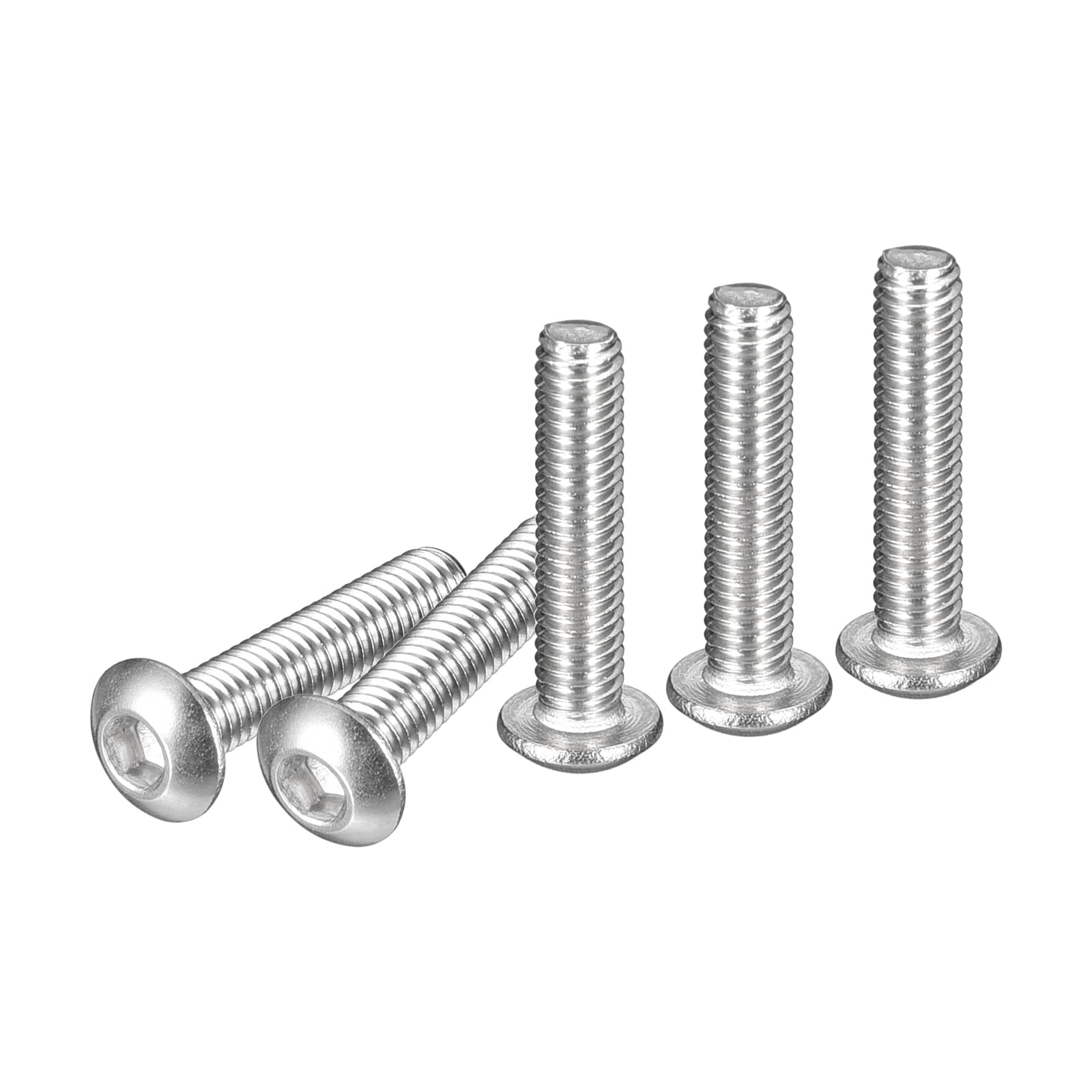 DTGN M3-0.5x14mm Button Head Socket Cap Screws - 100Pack - Good for Machine - 304 Stainless Steel 18/8 - Hex Drive Full Thread Fasteners — image 1