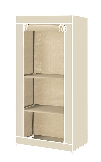 Vinsani Single Canvas Clothes Storage Organiser Wardrobe Cupboard