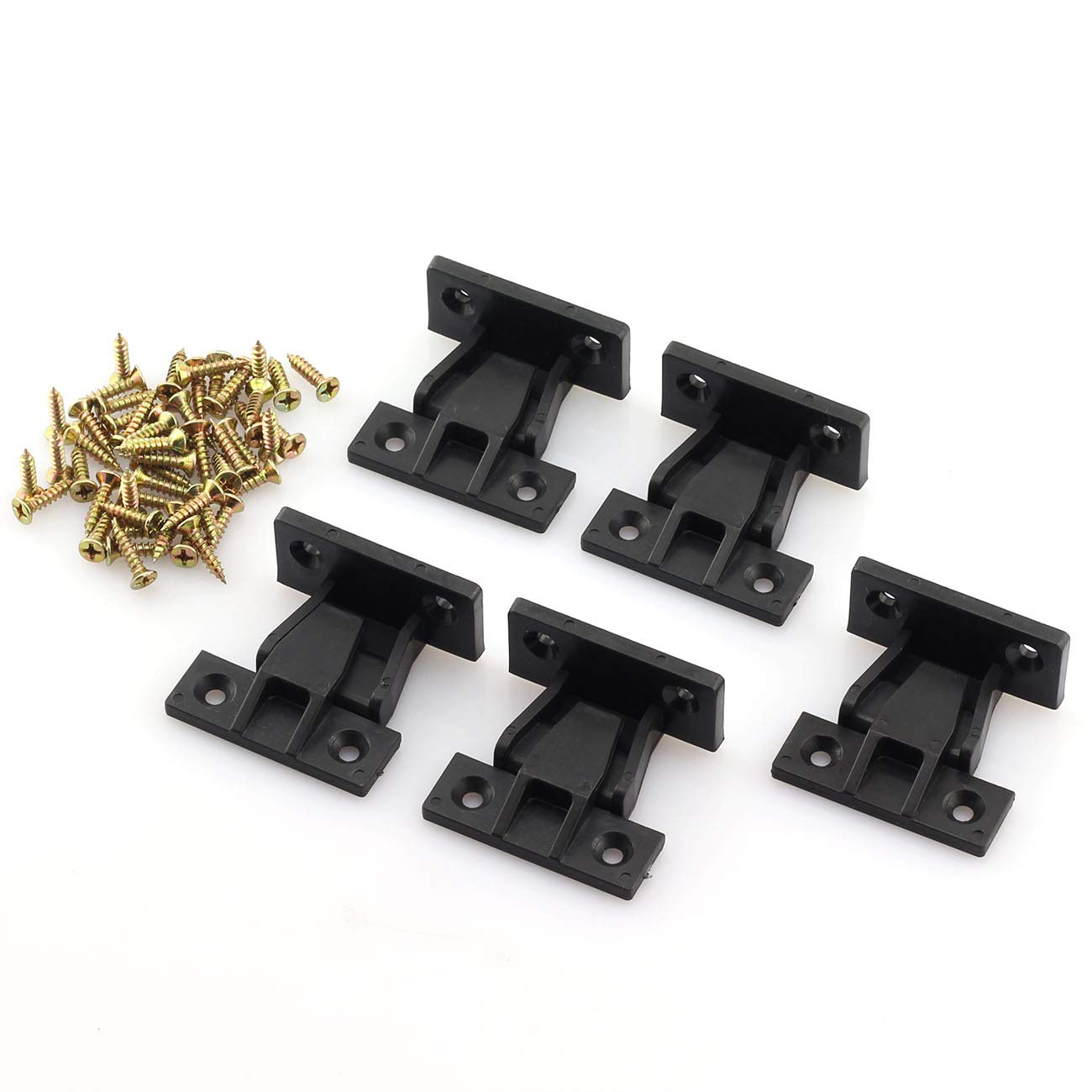 JCBIZ 5pcs Plastic Quick Fitting Furniture Panel Joint Bracket Fast Installation Push-On Clips Corner Buckle for Cabinet Wardrobe Mounting Roman Column Connection Black