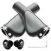 TOPCABIN Ergonomic Bike Grips - Widen Holding Rubber Grips with Aluminum Lock Grips for Mountain &amp; Road Bikes