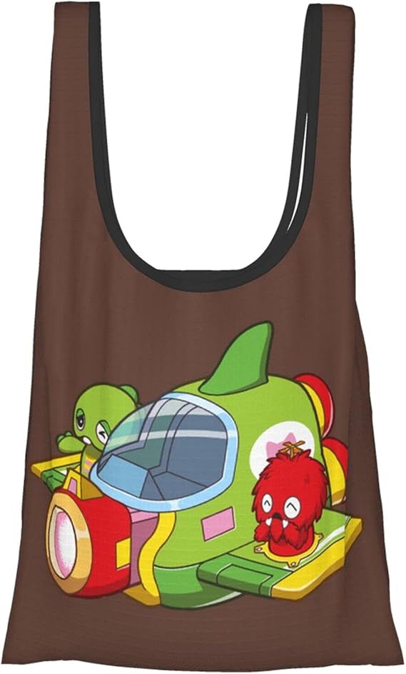 Amazon ガチャピン ムック1 エコバッグ ファッション 大容量 防水素材 折りたたみ コンパクトお買い物バッグ コンビニ用 買い物袋 耐荷重 kg 男女兼用 シューズ バッグ