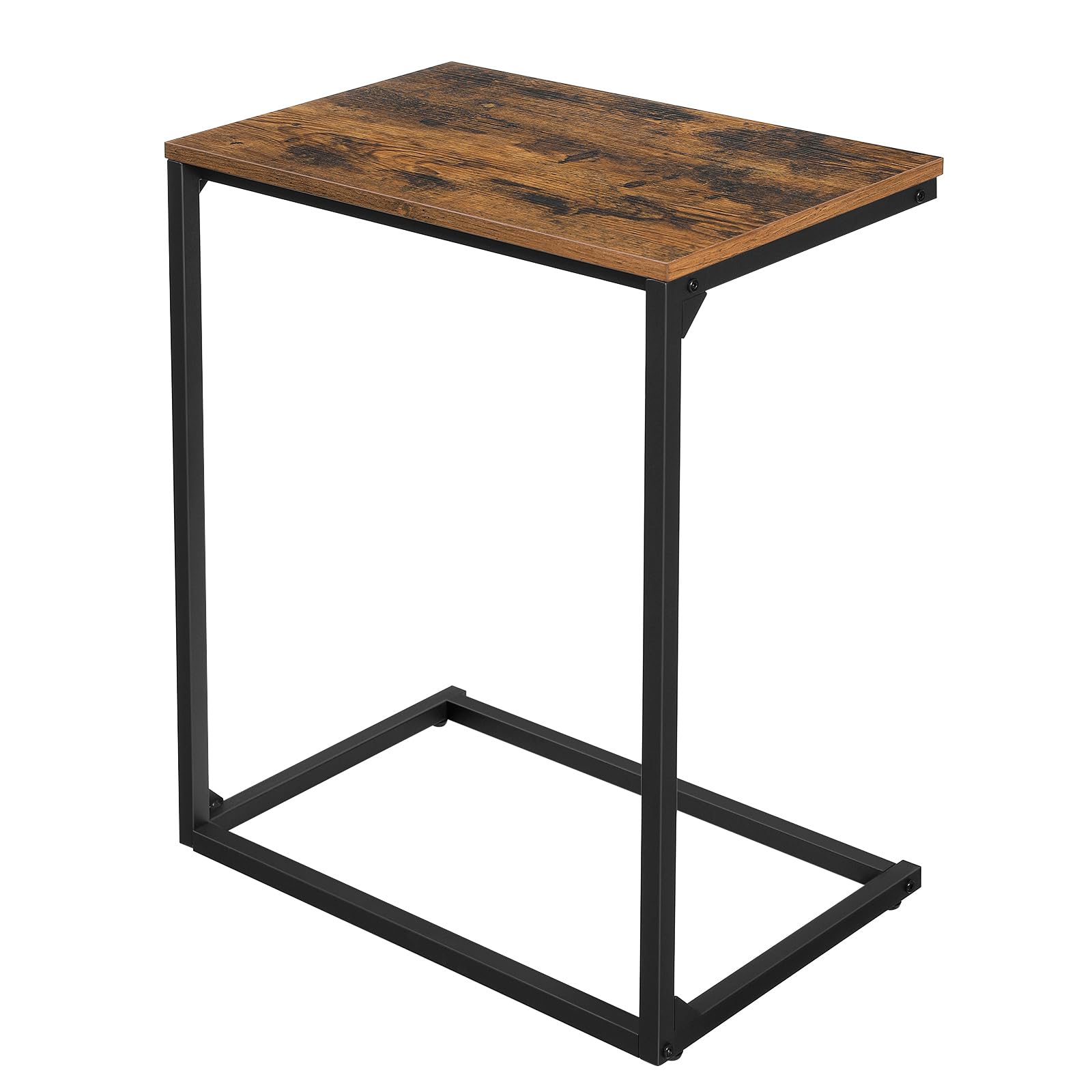 Photo 1 of **PARTS ONLY** VASAGLE C Shape End Table, Small Coffee Table for Couch Or Sofa, Industrial Side Table in Living Room, Bedroom, 13.8 x 21.7 x 26 Inches, Rustic Brown and Black ULNT52BX