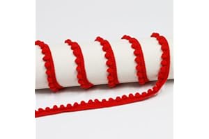 20 Yards 0.39" Wide Red Mini Pom Pom Small Round Ball Fringe Trim DIY Craft Sewing Accessory for Home Curtain Clothes Pillow 