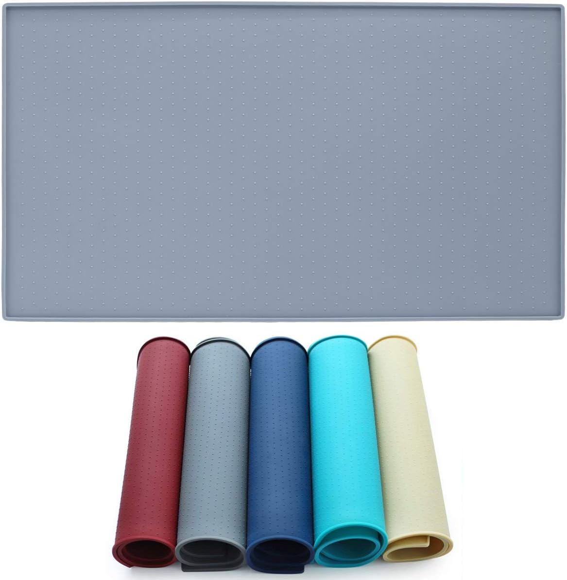 AMZNOVA Pet Feeding Mat Dog Cat Bowl Mat 60cm×40cm Large Waterproof