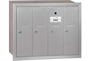 Salsbury Industries 3504ARU Recessed Mounted Vertical Mailbox with 4 Doors and USPS Access, Aluminum