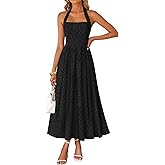 ZESICA Women's Summer Sleeveless Floral Maxi Dresses 2026 Halter Neck Wedding Guest Cocktail Party Flowy A Line Long Dress