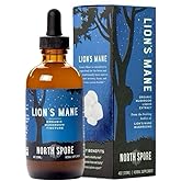 North Spore Organic Lion's Mane Mushroom Tincture (4 oz) | 100% Fruiting Body Extracts | for Focus, Memory, Brain Support | Certified Organic, Vegan, Non-GMO | Adaptogenic, Nootropic | Made in USA