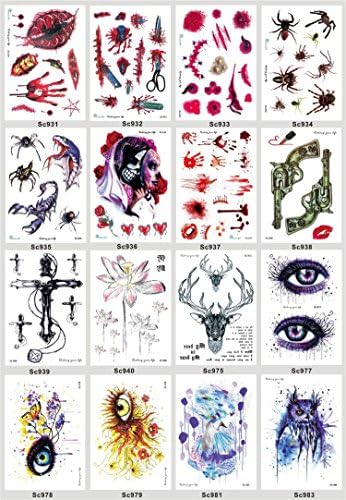 Tattoo 3d DIY 7pcs/lot Halloween Zombie Scars Scary Body Sticker For 105mm150mm Easy To Apply