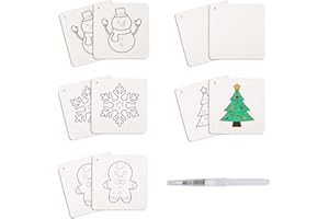 10 Sheets Christmas Magic Foam Texture Paper, Christmas Tree Snowman Gingerbread Man Snowflakes Magic Foam Painting Paper for
