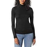 Enza Costa Womens Rib Fitted Long Sleeve Turtleneck Top